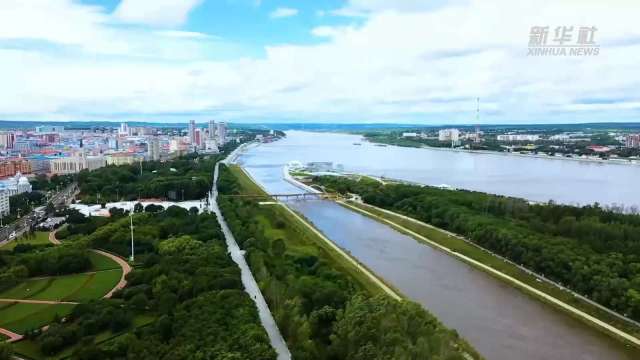 靠近中俄邊境的黑龍江省黑河市。（圖：新華社）