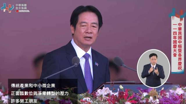 賴清德:台灣遭遇嚴峻挑戰未被擊倒，提投資三大策略確保台灣競爭優勢。(圖:總統府直播提供)
