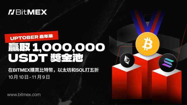 BitMEX 推出「Uptober 嘉年華」:瓜分 1,000,000 美元獎池