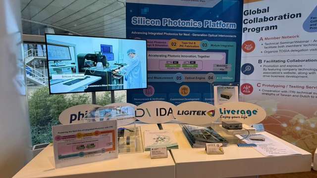 立碁電子、工研院與千才科技，1.6Tbps矽光子光引擎模組技術合作之成果展示。(圖：立碁提供)