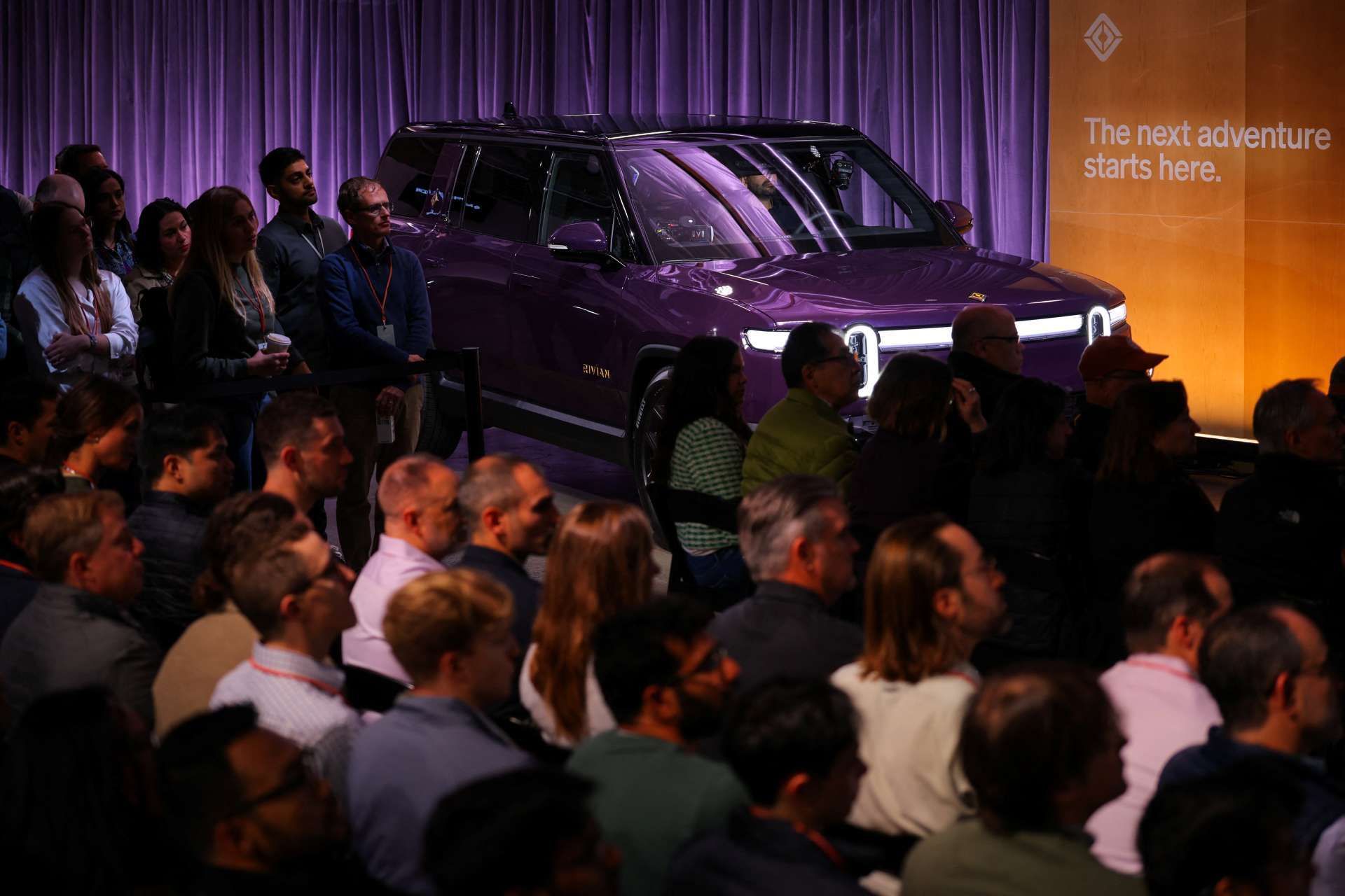 Rivian 汽車於公司首屆「Autonomy 與 AI Day」活動中展出,該活動展示其自動駕駛技術的最新進展,地點位於美國加州帕羅奧圖。Reuters/TPG