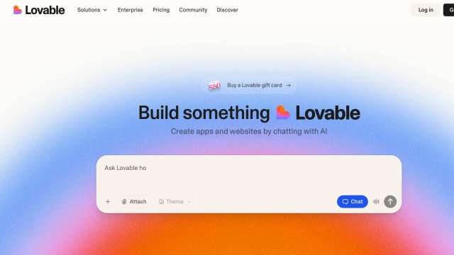 AI寫程式新創Lovable完成3.3億美元B輪募資,估值達66億美元。(圖:Lovable)