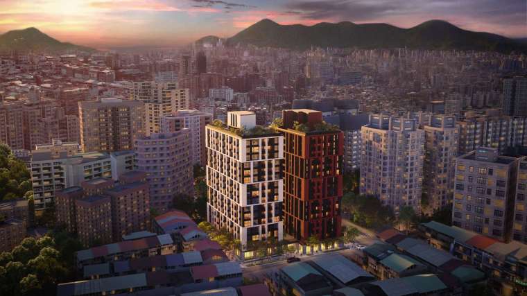 新北市土城清水段公辦都更案將興建地上 16 層、地下 4 層全新住宅大樓，圖爲更新後模擬圖 (圖：新北住都中心提供)