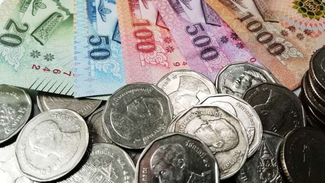 泰銖衝高後回落 仍創4年多新高 今年已漲逾10%(圖:shutterstock)