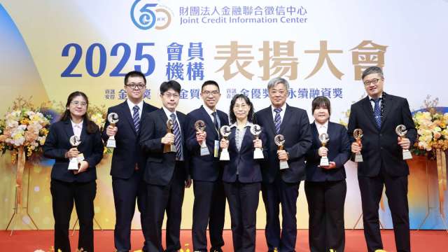 臺銀「連莊」三冠王!再獲聯徵中心金安、金質、永續融資3大獎肯定。(圖:臺銀提供)