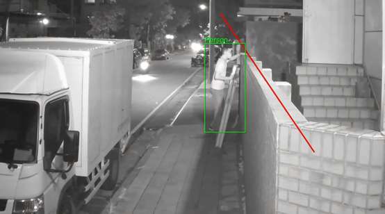 圖說：「智能影像監控平台」可AI偵測可疑人員闖入警戒區域，即時發報並警示處理。