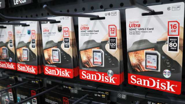 SanDisk股價周二大漲27.5%，刷新歷史新高(圖：Shutterstock)