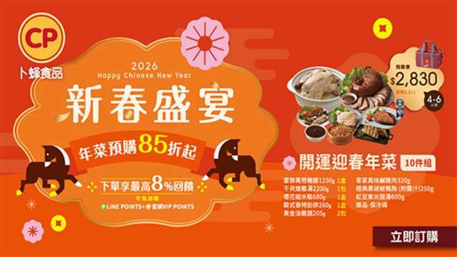 卜蜂馬年團圓美味再升級　東坡肉、紅燒獅子頭、干貝燉雞湯經典登場。(圖：卜蜂提供)