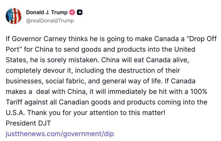 （圖：川普Truth Social）