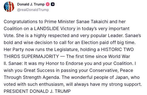 （圖：川普Truth Social）