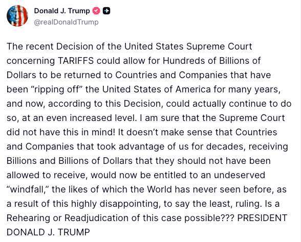 （圖：川普Truth Social）