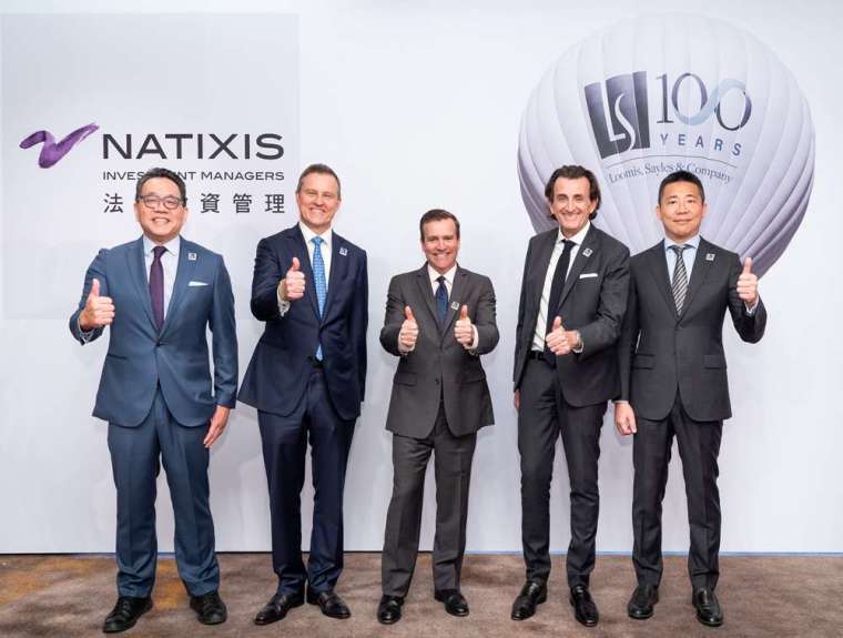 左起為中信投信總經理陳正華、盧米斯賽勒斯全權委託團隊負責人Matt Eagan、盧米斯賽勒斯董事會主席兼執行長 Kevin Charleston、法盛投資管理亞太區主管 Fabrice Chemouny、法盛投資管理台灣總經理陳家銘。