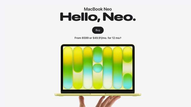 蘋果MacBook Neo維修性大幅改善！iFixit評「近十年最好修」、記憶體焊接仍成限制。(圖：蘋果)