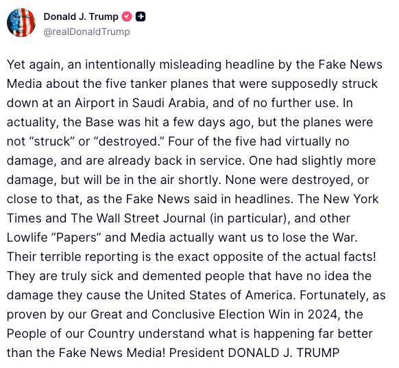 （圖：川普 Truth Social）