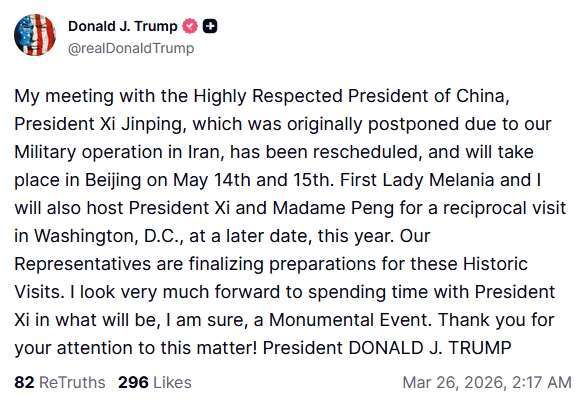 圖：川普Truth Social