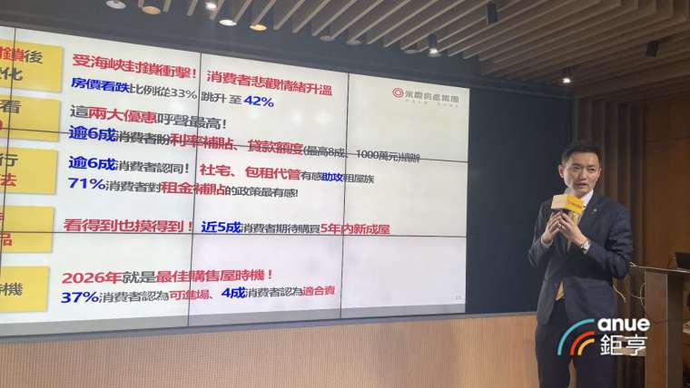 永慶房屋業管部協理陳賜傑提出最新調查結果。(鉅亨網記者張欽發攝)