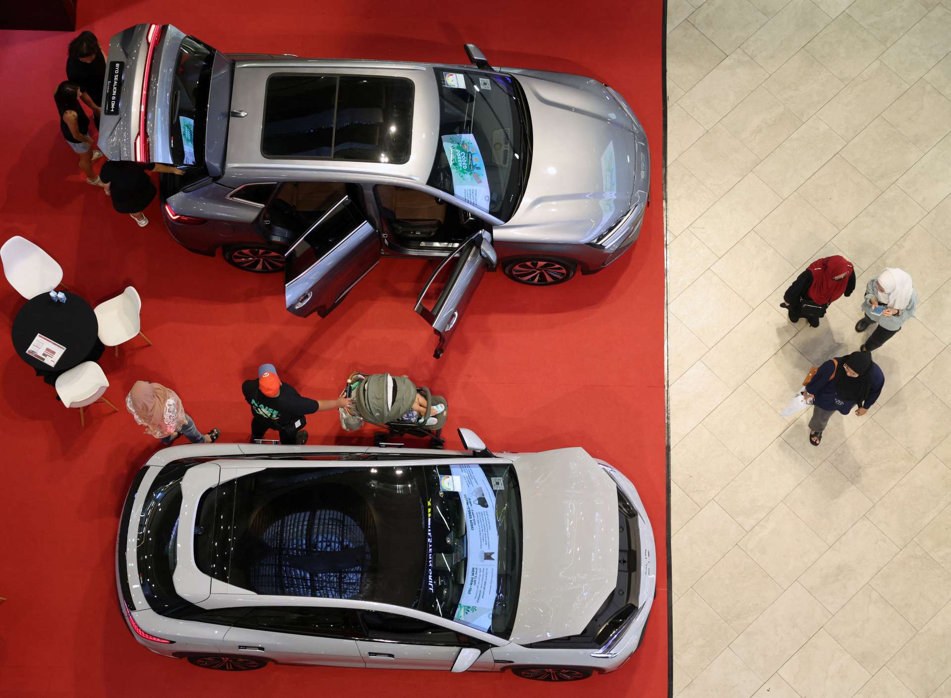 比亞迪電動車，新加坡展場。Reuters/TPG