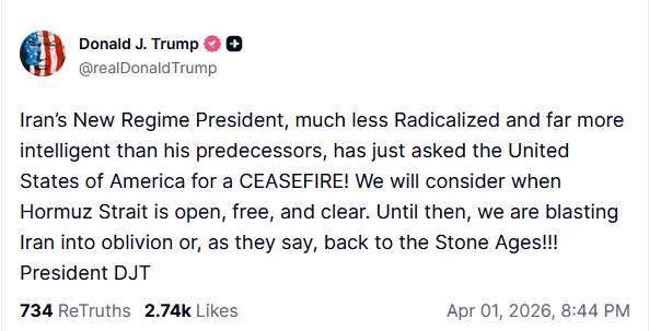 圖：川普Truth Social 