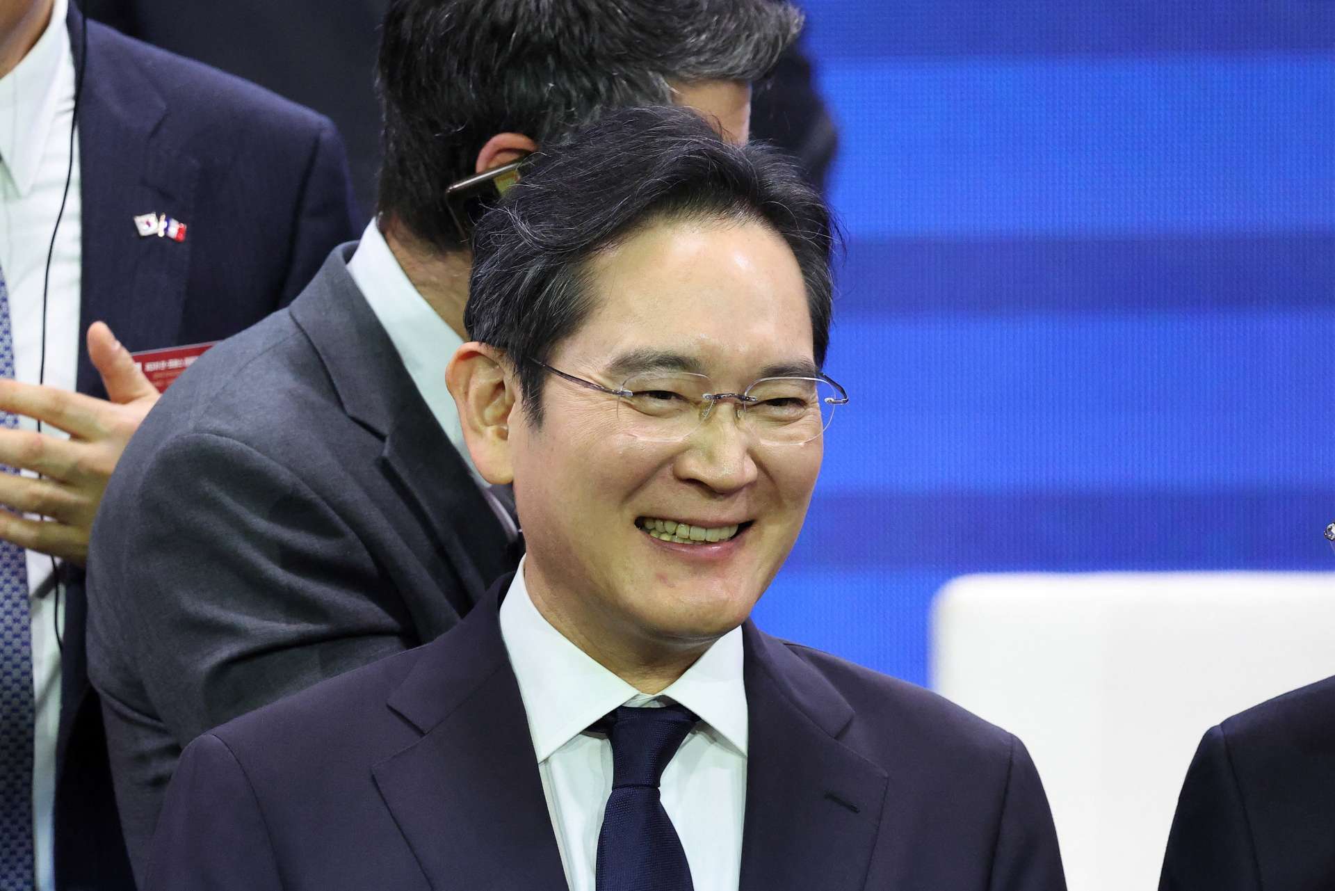 三星Samsung Electronics(005930-KR)會長李在鎔4月3日出席在南韓首爾舉行的法韓商業論壇。Reuters/TPG