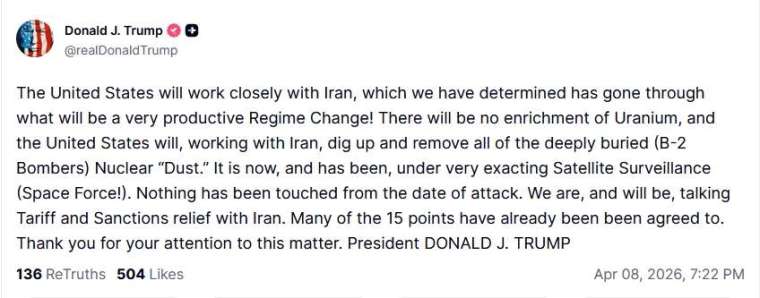 圖：川普Truth Social