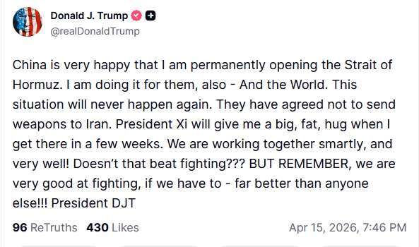 圖：川普Truth Social