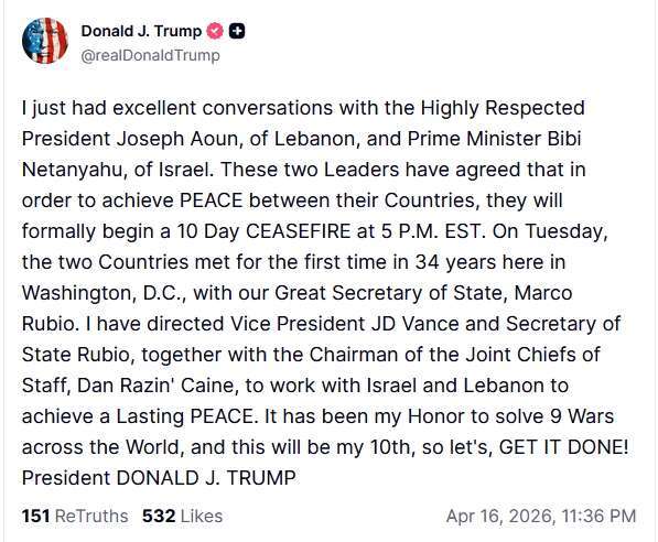 圖：川普Truth Social