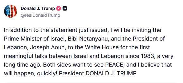 圖：川普Truth Social 