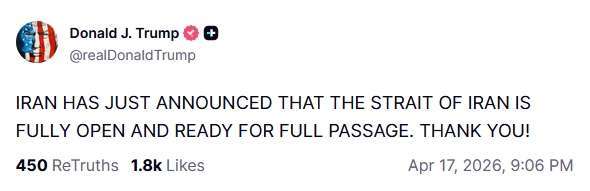 圖：川普 Truth Social