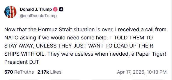 圖：川普 Truth Social