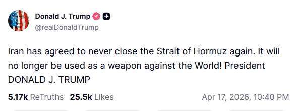 圖：川普Truth Social