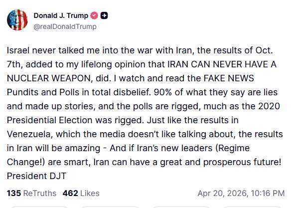 圖：川普Truth Social