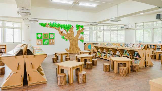 統一超於富里鄉東里國小打造回收紙材兒童閱讀基地。(圖：統一超提供)
