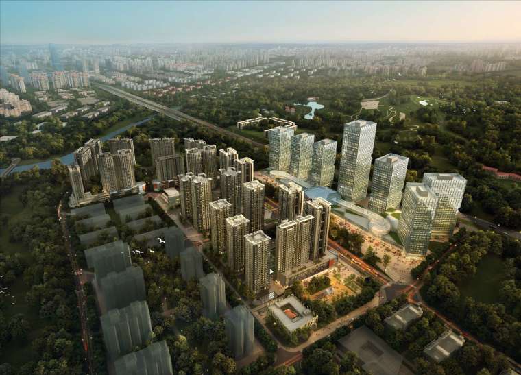  鄉林在成都涵碧天下項目的3D示意圖。(圖：鄉林提供)