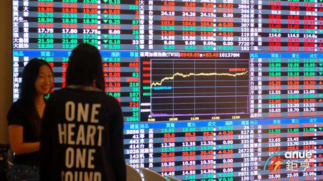 〈台股開盤〉開高一度漲逾500點 法說題材重燃追價熱情 震盪再測5日線。(鉅亨網記者張欽發攝)