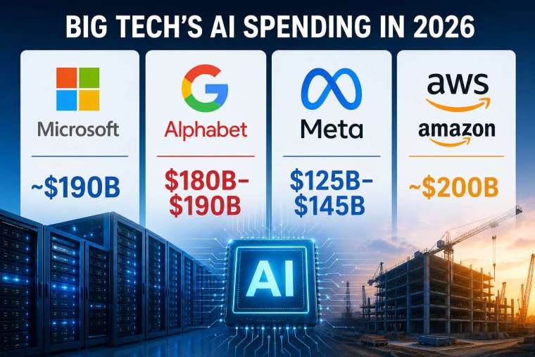 Alphabet、Meta 和微軟提高資本支出計畫，使得四大雲端巨頭預期資本支出總額接近 7,000 億美元 (圖片：鉅亨製圖)