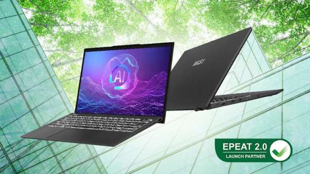 微星入列首批通過EPEAT 2.0驗證夥伴 旗艦 AI 商務筆電獲銀牌認證。(圖:微星提供)