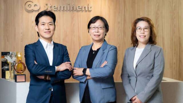 圖說: 左起.仲恩生醫總經理柯景懷. 董事長王玲美. 財務長羅憶枝