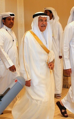 週日歨出多哈會議的沙烏地阿拉伯石油部長Ali Al-Naimi。(來源：AFP)