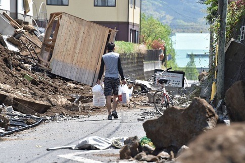 熊本災後。(來源：AFP)